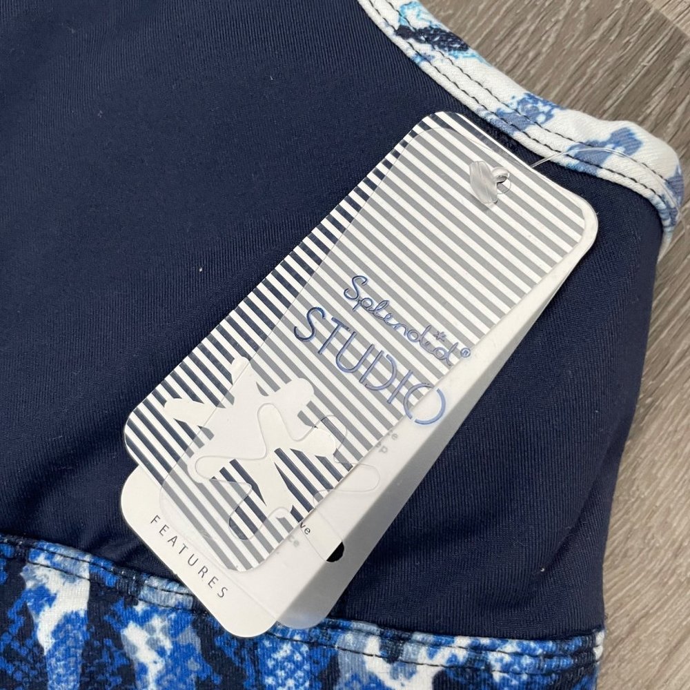 NWT Splendid Blue Snakeskin Printed Sports Bra XS Women's Strappy in Back - Picture 4 of 8